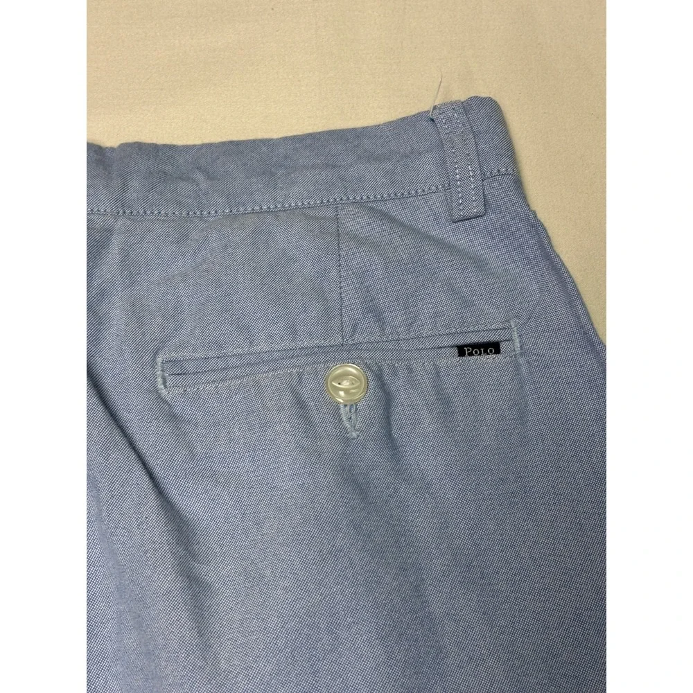 Polo Ralph Lauren Mens Blue Oxford Cotton Chino Shorts W30 L11 Regular Fit‎